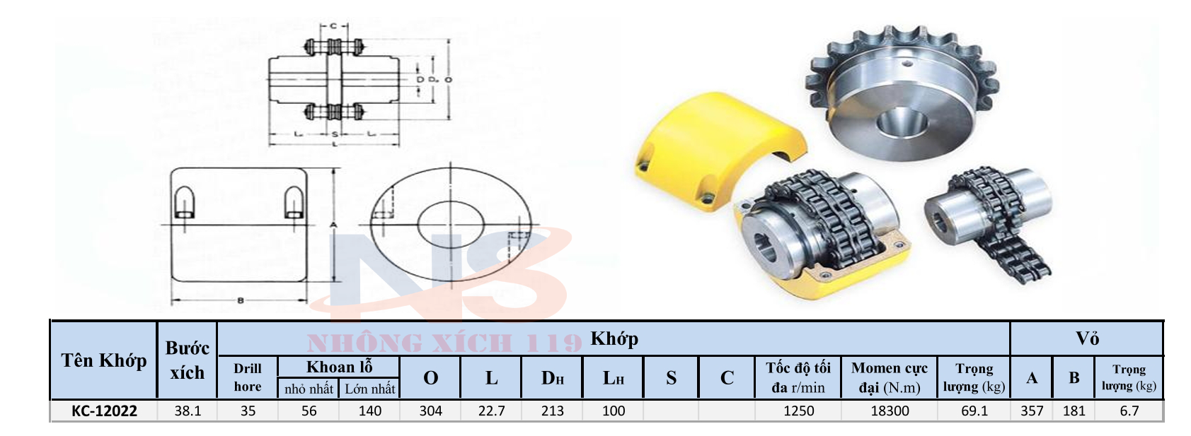 Coupling KC 12022 - Khớp Nối Xích KC-12022